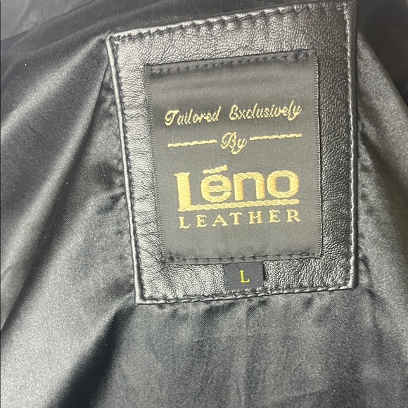 Léno Classic Black Leather Full Length Coat - Picture 17 of 17